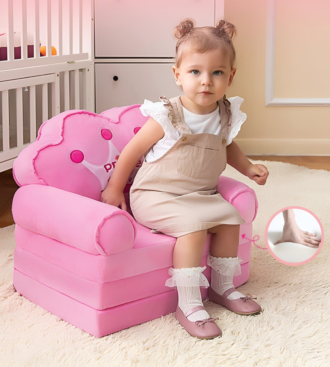 SOFÁ CAMA SILLA REPOSABRAZOS TRIPLE PLEGABLE NIÑOS JHN - 2