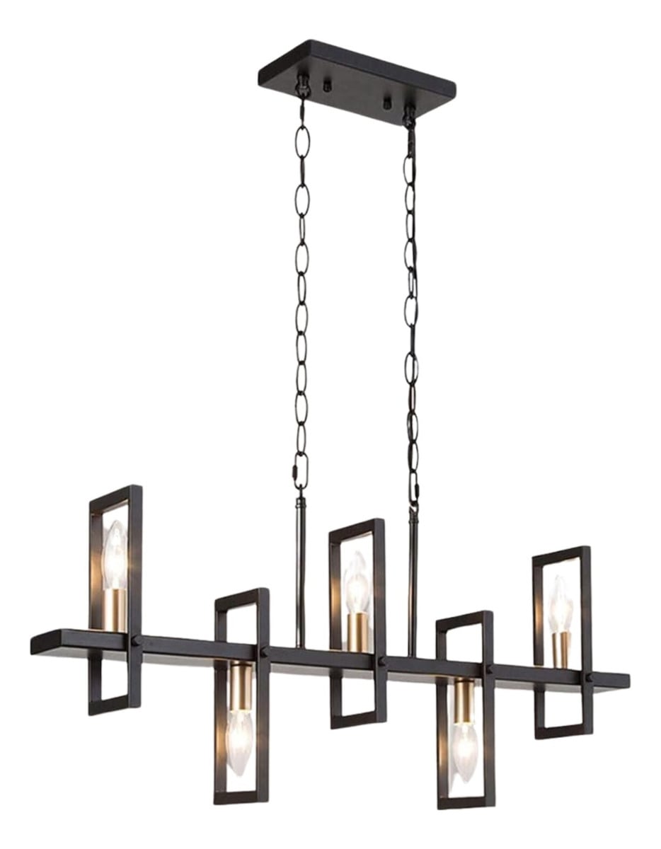 LAMPARA COLGANTE CANDELABRO MODERNO 6 LUCES SALA COCINA LAU - 1