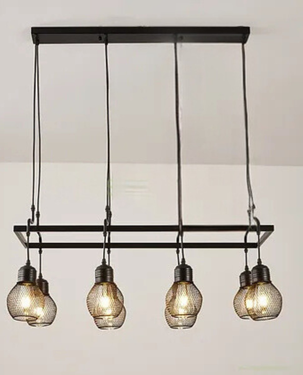 LAMPARA COLGANTE METAL 8 BOMBILLOS VINTAGE HOGAR LAU - 3