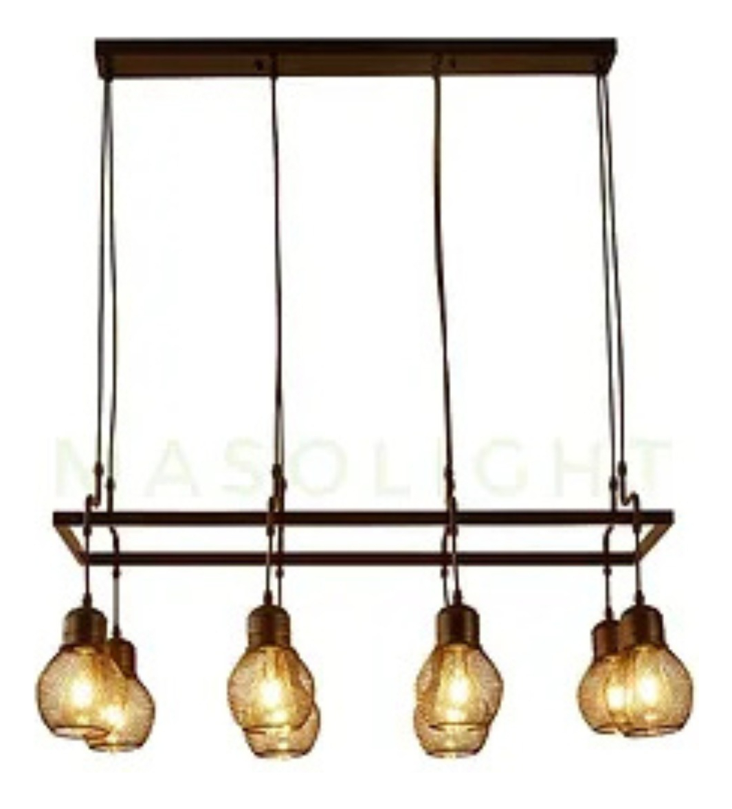 LAMPARA COLGANTE METAL 8 BOMBILLOS VINTAGE HOGAR LAU - 6
