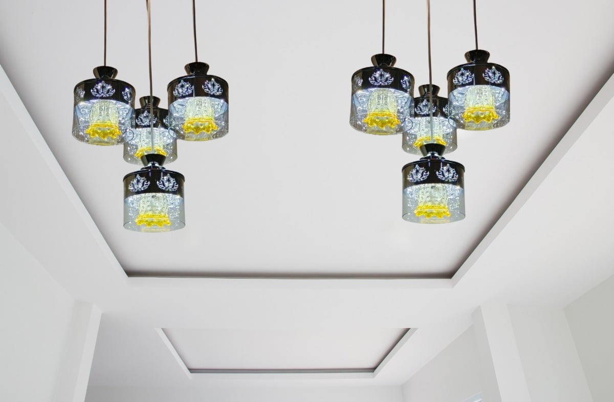 LAMPARA COLGANTE VIDRIO 4 LUCES MODERNA HOGAR LAU - 5