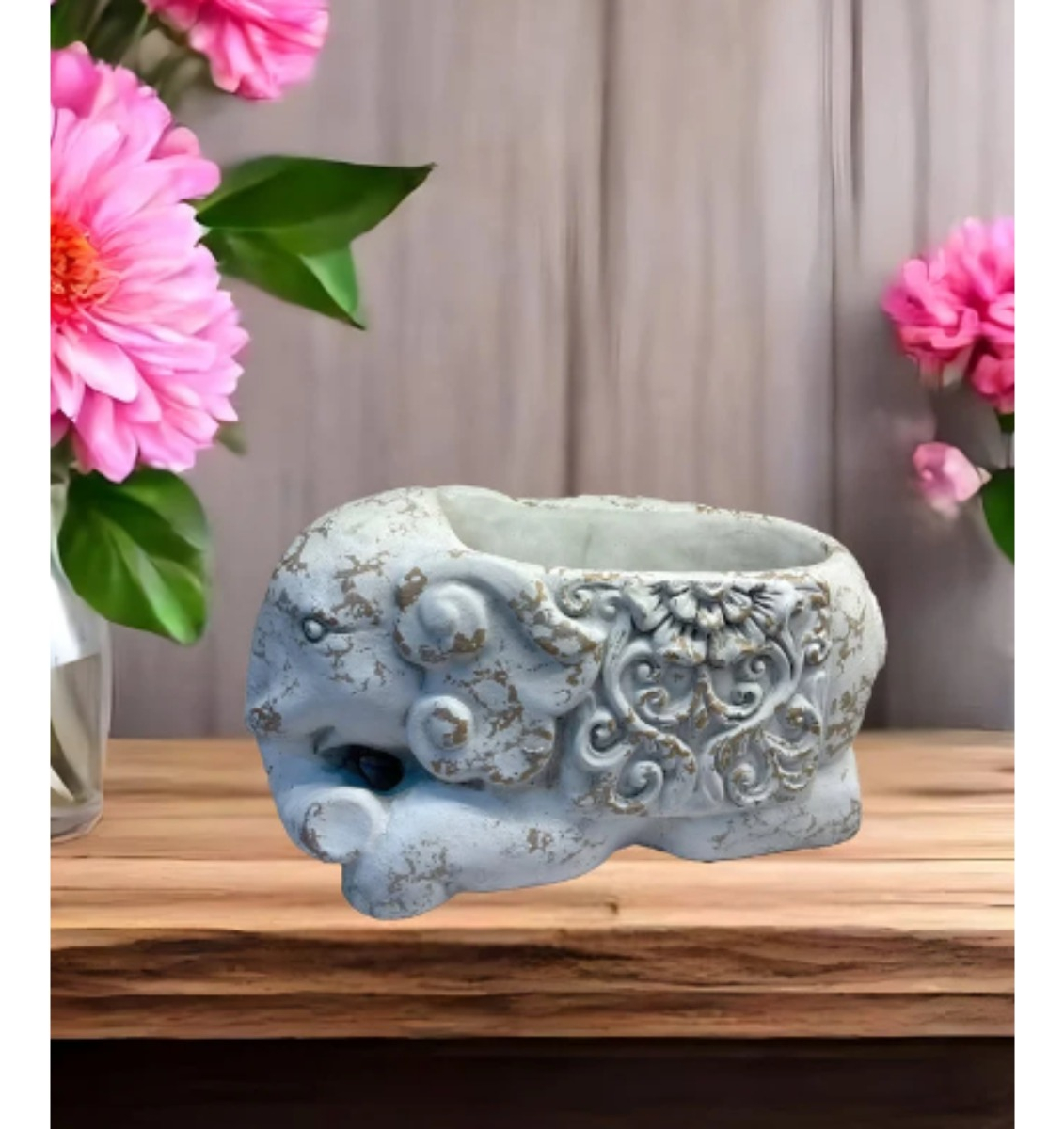 PORTA VELAS DISEÑO ELEFANTE DECORATIVO ADORNO HOGAR LAU - 6