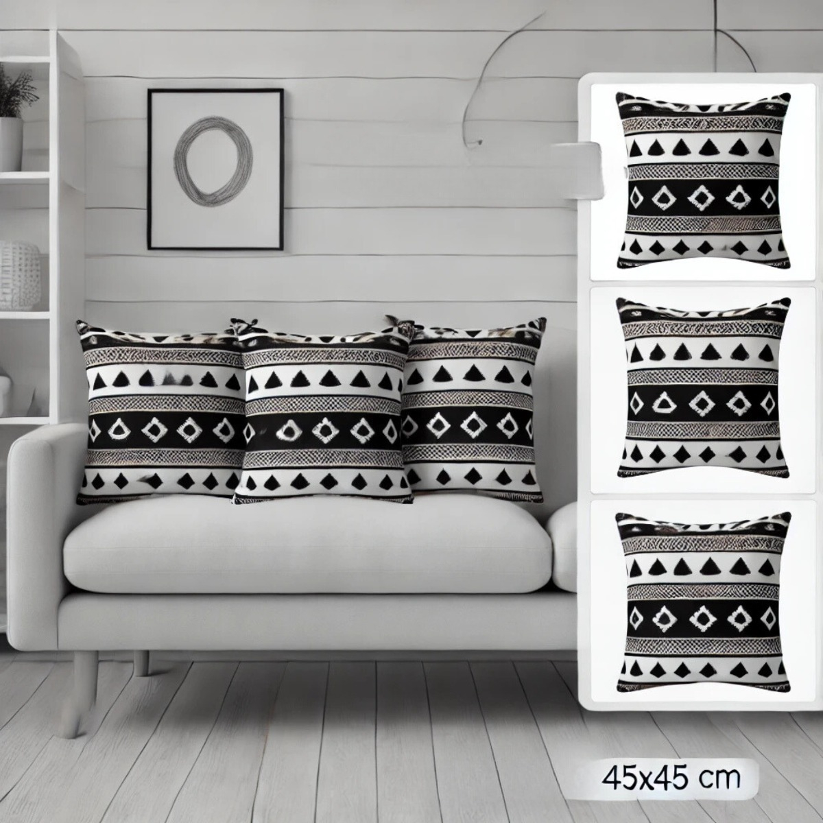 SET 2 FUNDAS COJIN ESTILO NORDICAS GEOMETRICO BOHEMIO LAU - 4