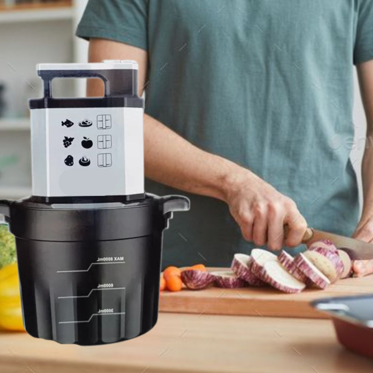 PROCESADOR MULTIFUNCIONAL ALIMENTOS VERSATILIDAD COCINA JHN - 3