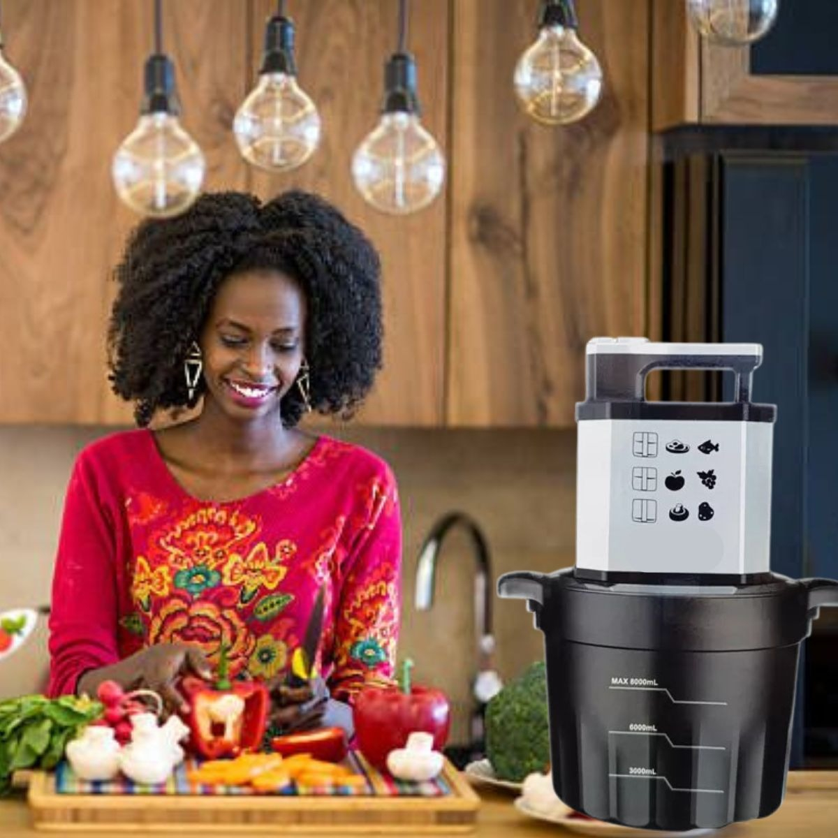 PROCESADOR MULTIFUNCIONAL ALIMENTOS VERSATILIDAD COCINA JHN - 6