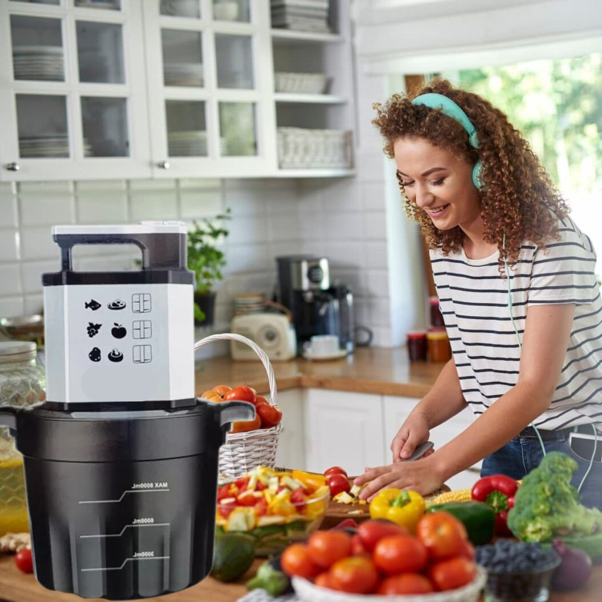 PROCESADOR MULTIFUNCIONAL ALIMENTOS VERSATILIDAD COCINA JHN - 8