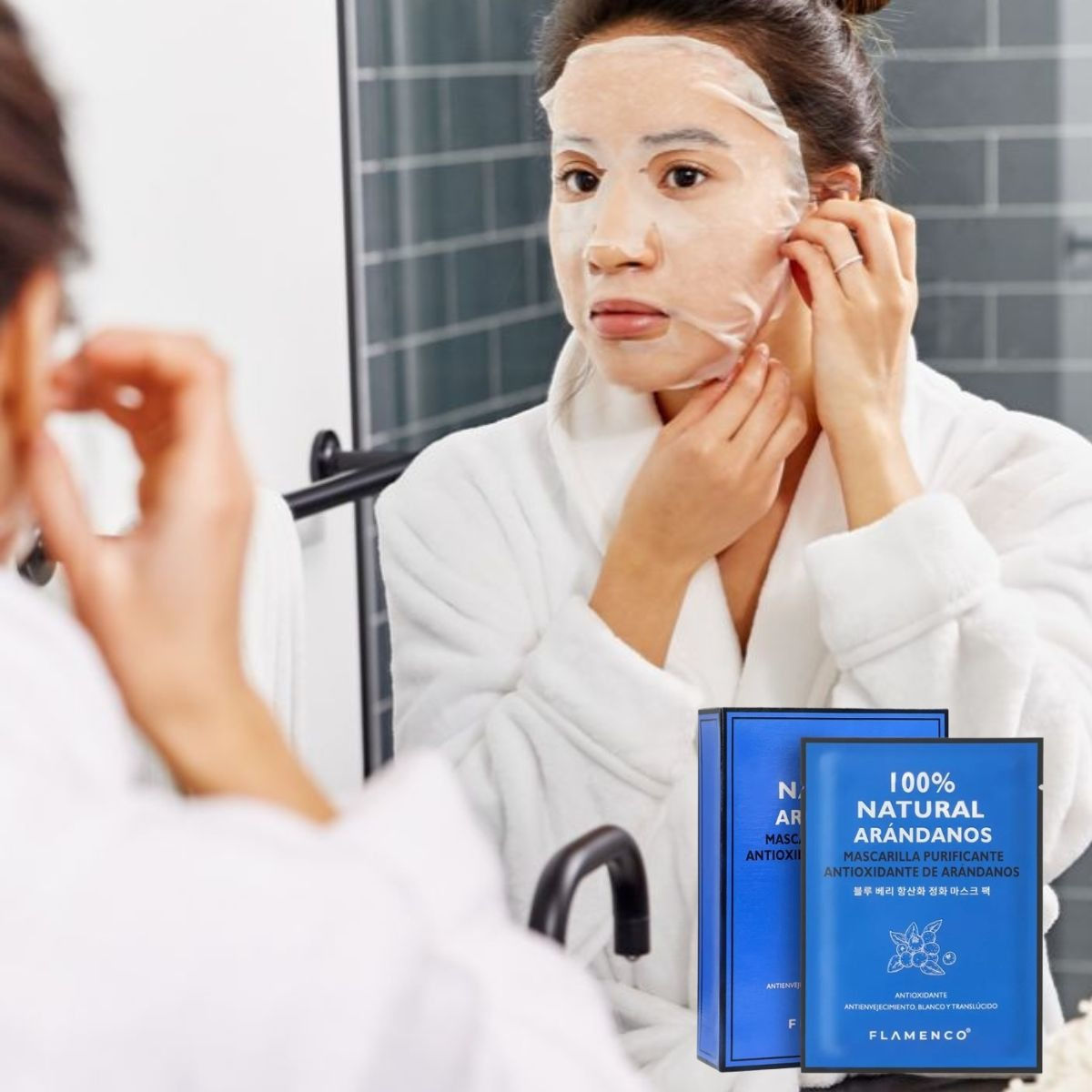 SET 4 MASCARILLAS FACIAL PURIFICA ANTIOXIDANTE ARANDANOS LAU - 4