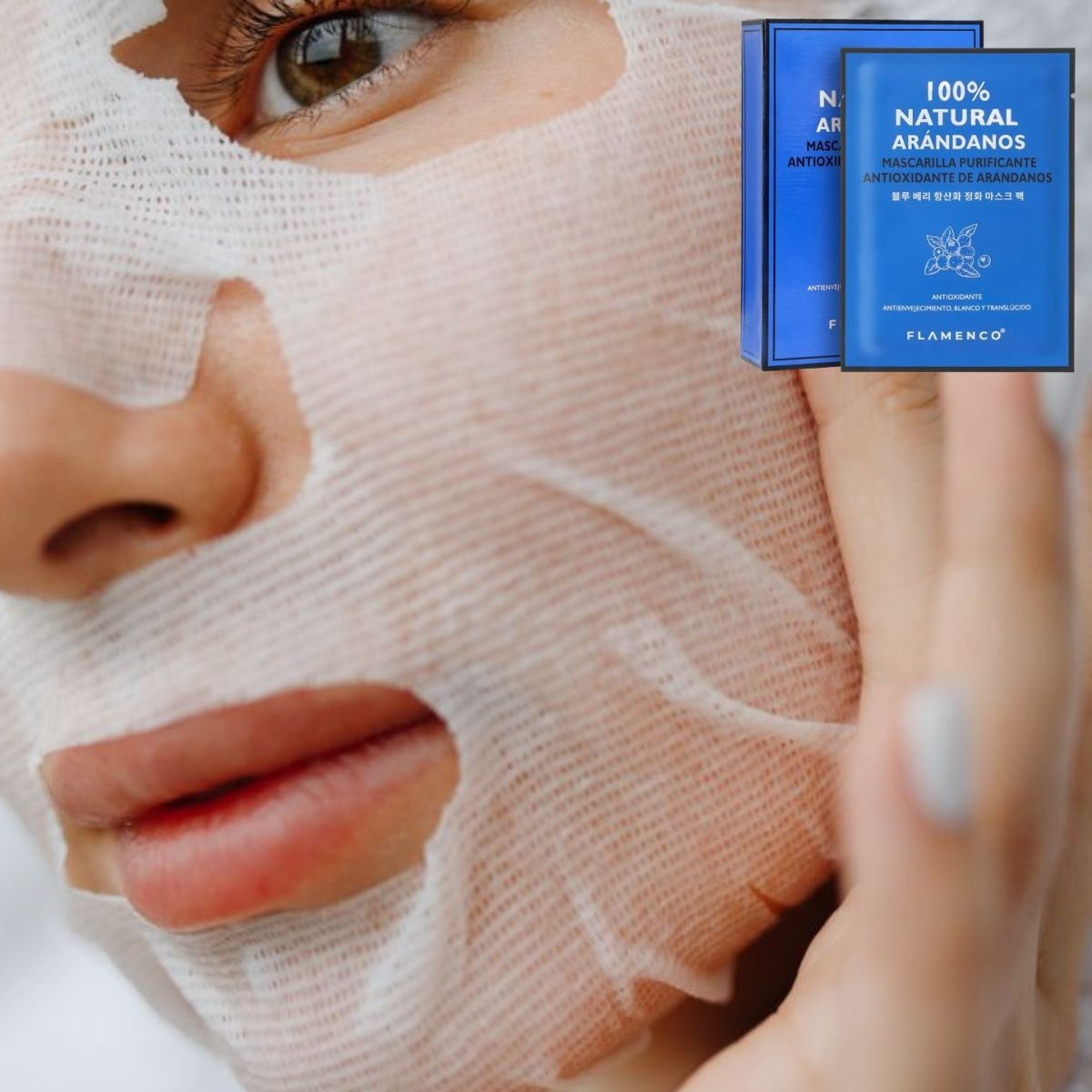 SET 4 MASCARILLAS FACIAL PURIFICA ANTIOXIDANTE ARANDANOS LAU - 7