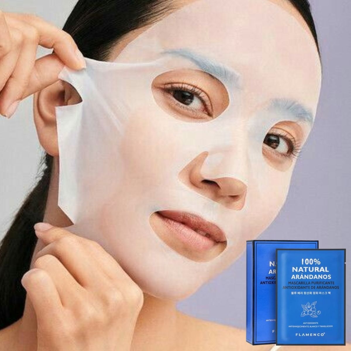 SET 4 MASCARILLAS FACIAL PURIFICA ANTIOXIDANTE ARANDANOS LAU - 10