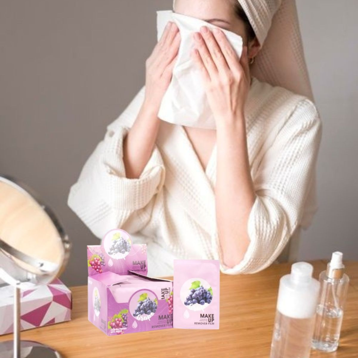 TOALLITAS DESMAQUILLANTE FACIAL LIMPIEZA HIDRATACIÓN UVA LAU - 4