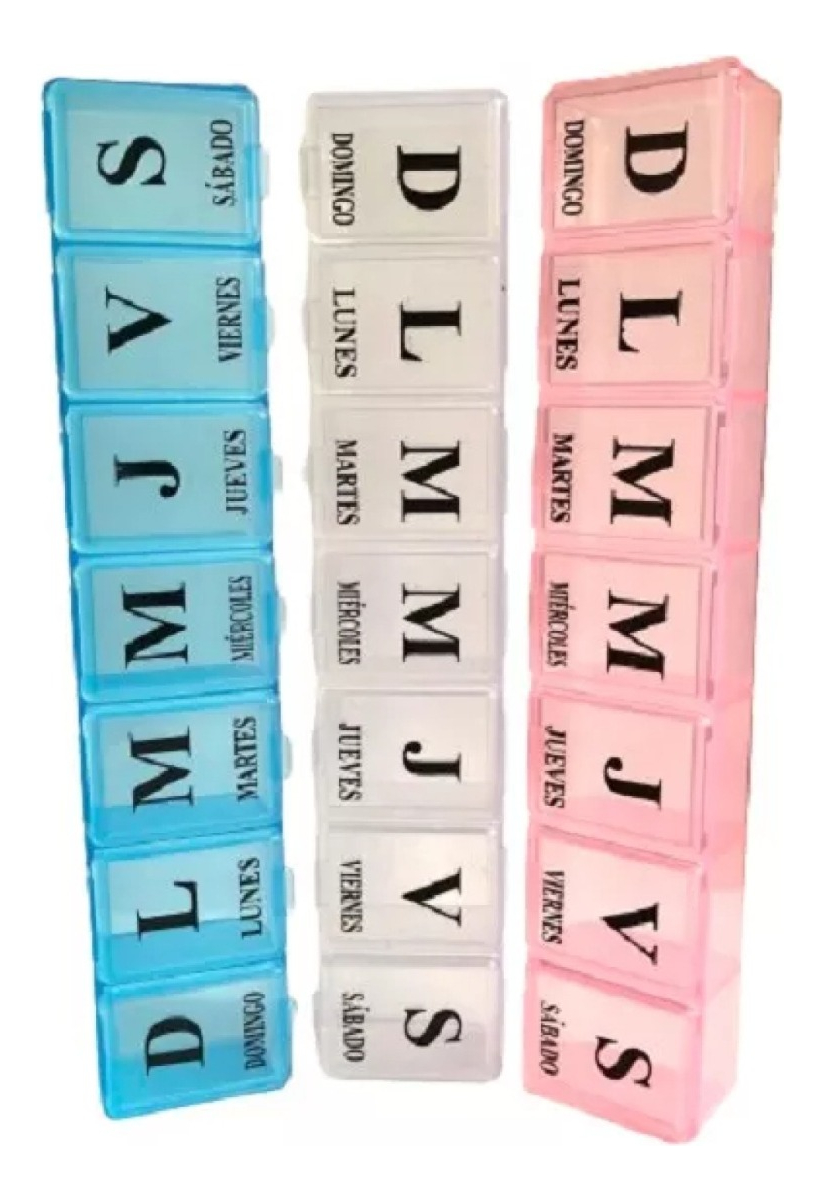 SET 8 PASTILLERO SEMANAL ORGANIZADOR GRANDE MEDICINA LAU - 1