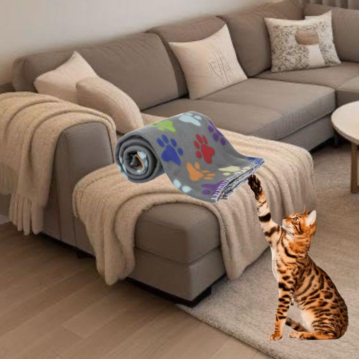 SET 3 MANTAS POLAR TERMICA PARA MASCOTAS 100X70CM LAU - 5
