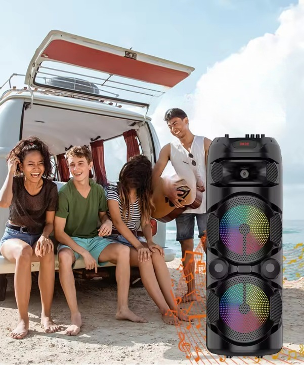 PARLANTE INALAMBRICA BLUETOOTH LED+MICROFONO PORTATIL LAU - 6