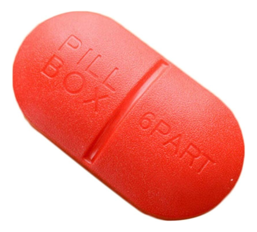 SET 4 PASTILLERO ROJO 6 COMPARTIMIENTOS PORTATIL LAU - 1