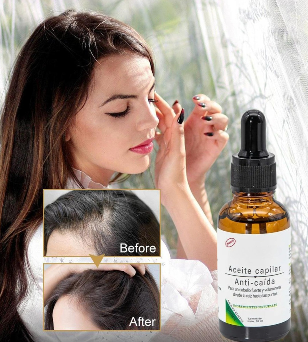 SET 3 SERUM ACEITE CAPILAR ANTICAIDA ESTIMULANTE CABELLO JHN - 4