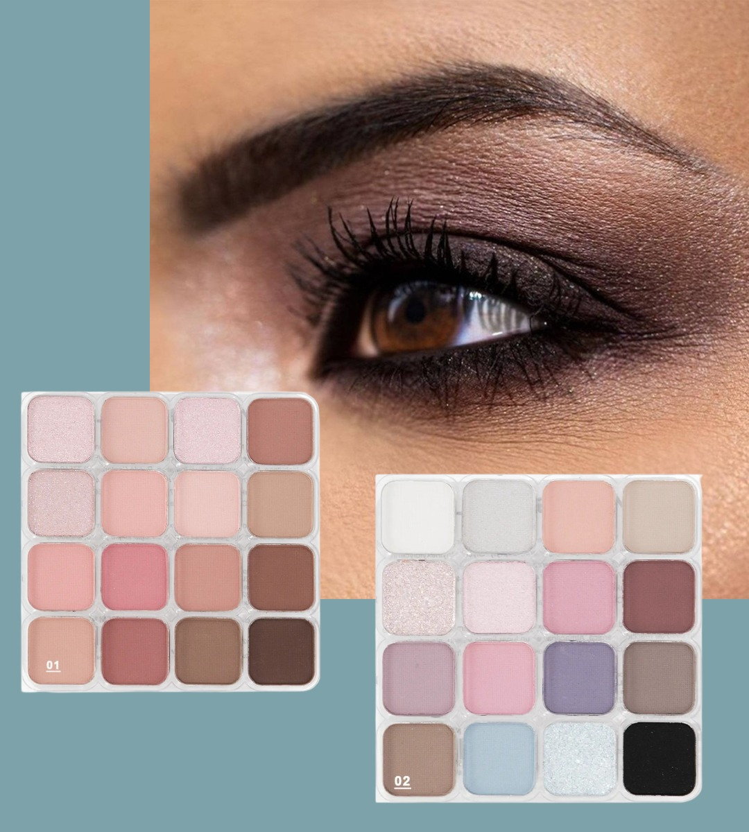 SOMBRA DE OJOS PALETA MULTIFUNCIONAL POLVO JHN - 6