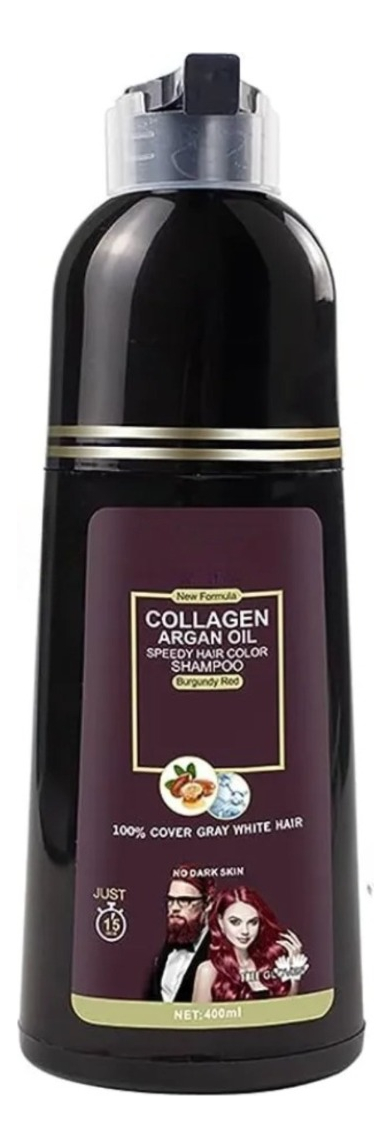 SHAMPOO TINTE ROJO CUBRE CANAS SUAVIZA REPARA CABELLO JHN - 1