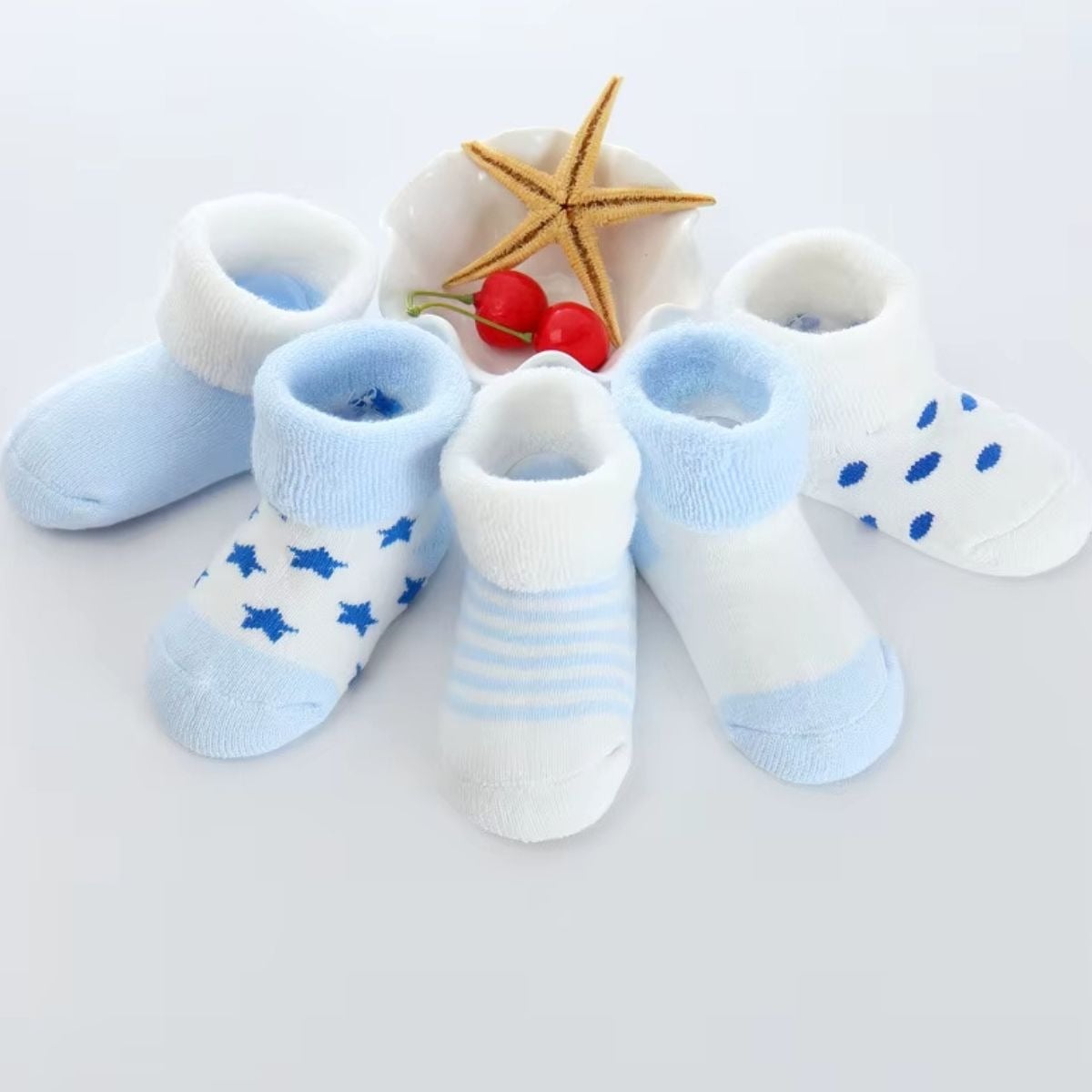 SET 10 CALCETINES TRANSPIRABLE PARA RECIEN NACIDO BEBE LAU - 5