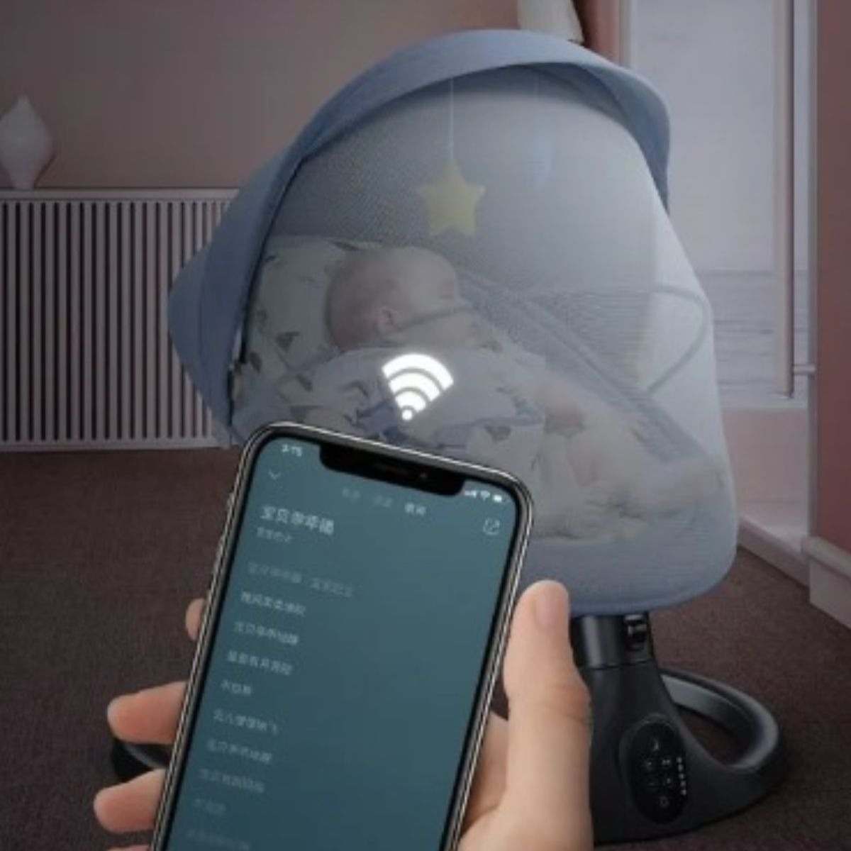 SILLA MECEDORA AUTOMATICA PARA BEBE COMODA MUSICA LAU - 4