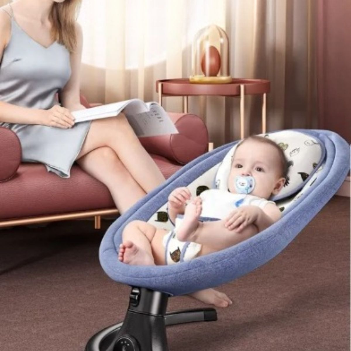 SILLA MECEDORA AUTOMATICA PARA BEBE COMODA MUSICA LAU - 9