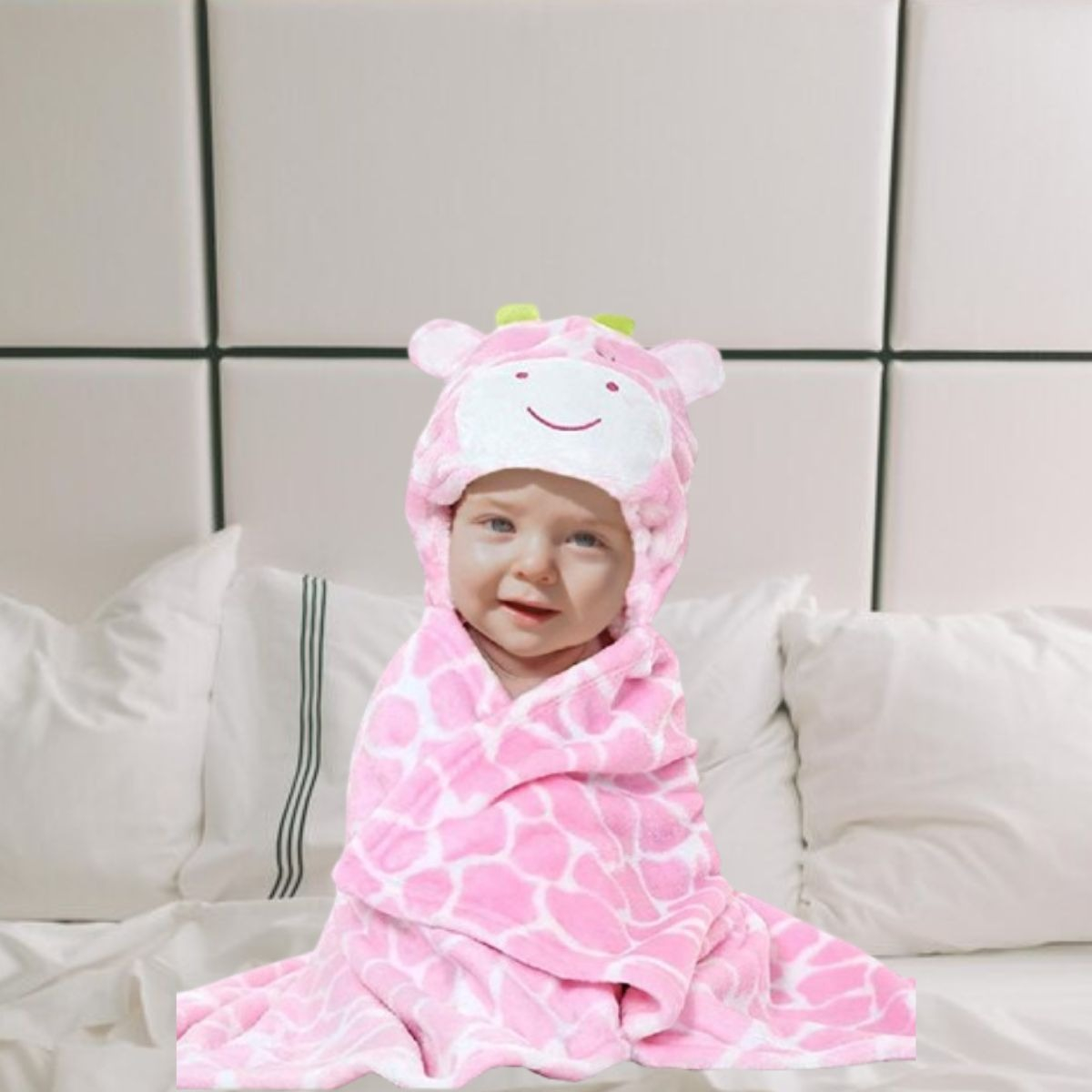 TOALLA CON CAPUCHA PARA BEBE SUAVE HIPOALARGENICA LAU - 4