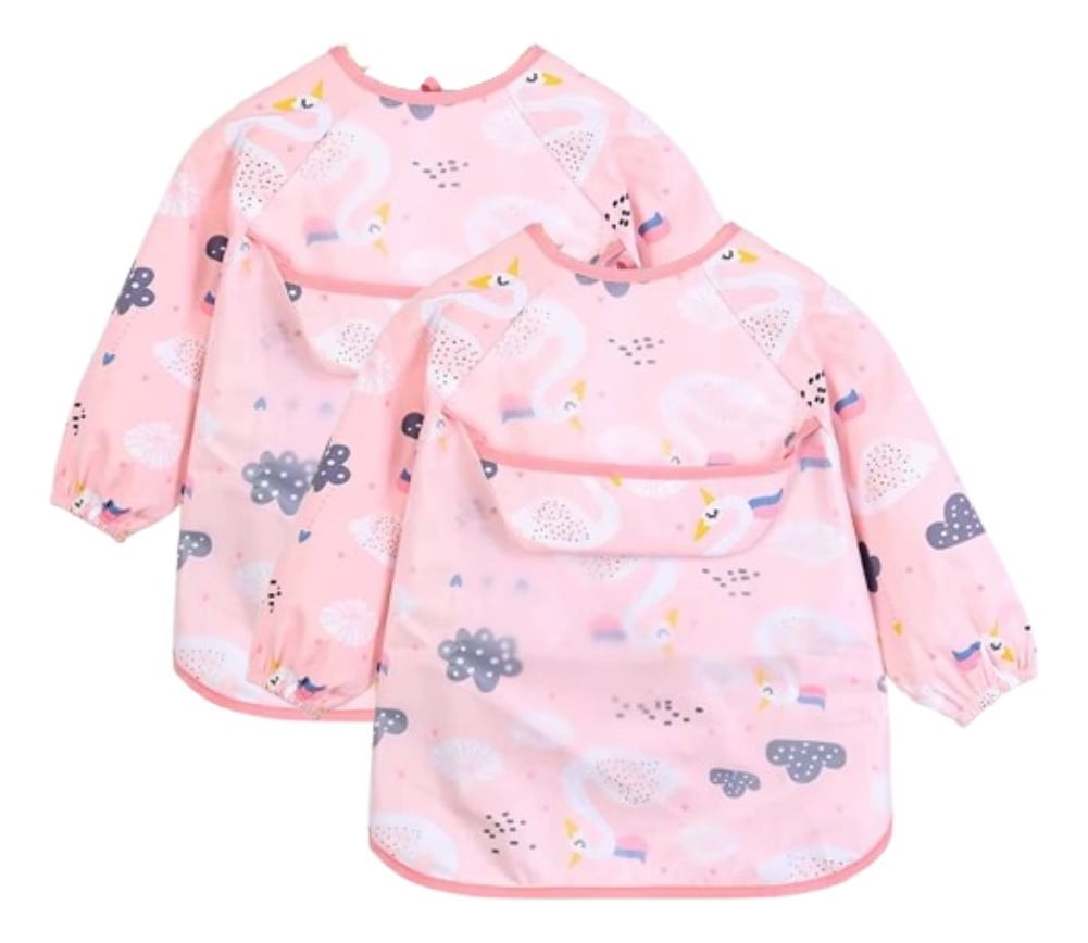 SET 2 BABEROS CON MANGAS IMPERMEABLE PINTURA NIÑO NIÑO LAU - 5