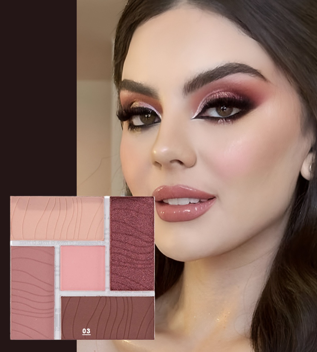 SET 2 SOMBRA OJOS PALETA 5 TONOS VIBRANTE SUAVE DURADERA JHN - 4