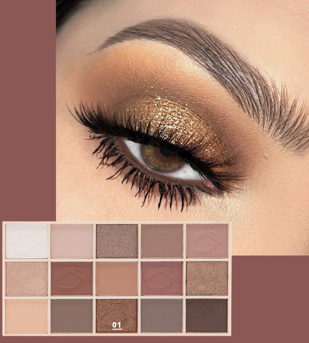 SET 2 SOMBRA OJOS PALETA 15 TONOS VIBRANTE DURADERA JHN - 3