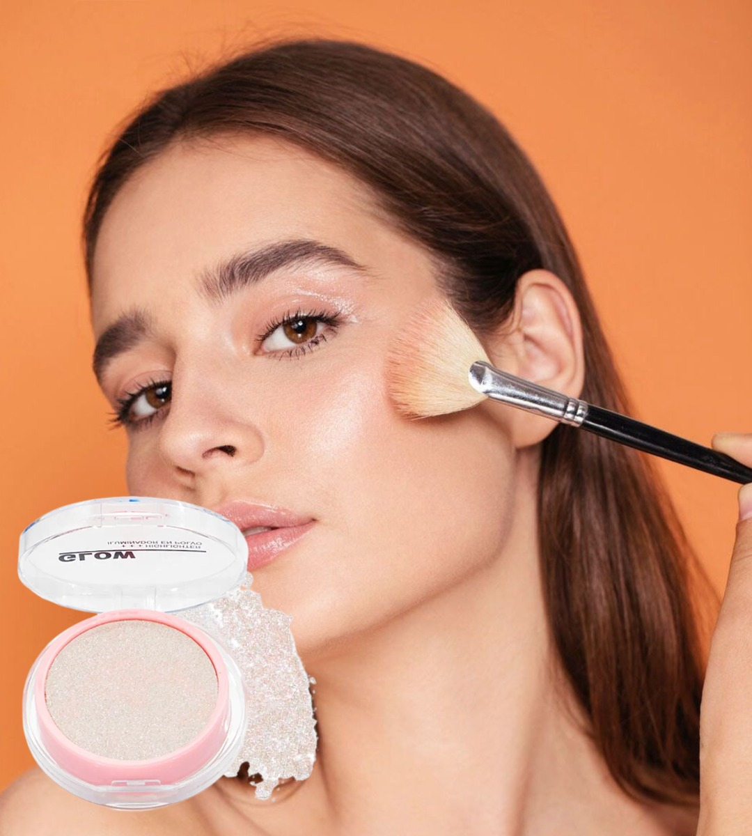 SET 2 ILUMINADOR POLVO ROSTRO BRILLO SUTIL LUMINOSIDAD JHN - 9
