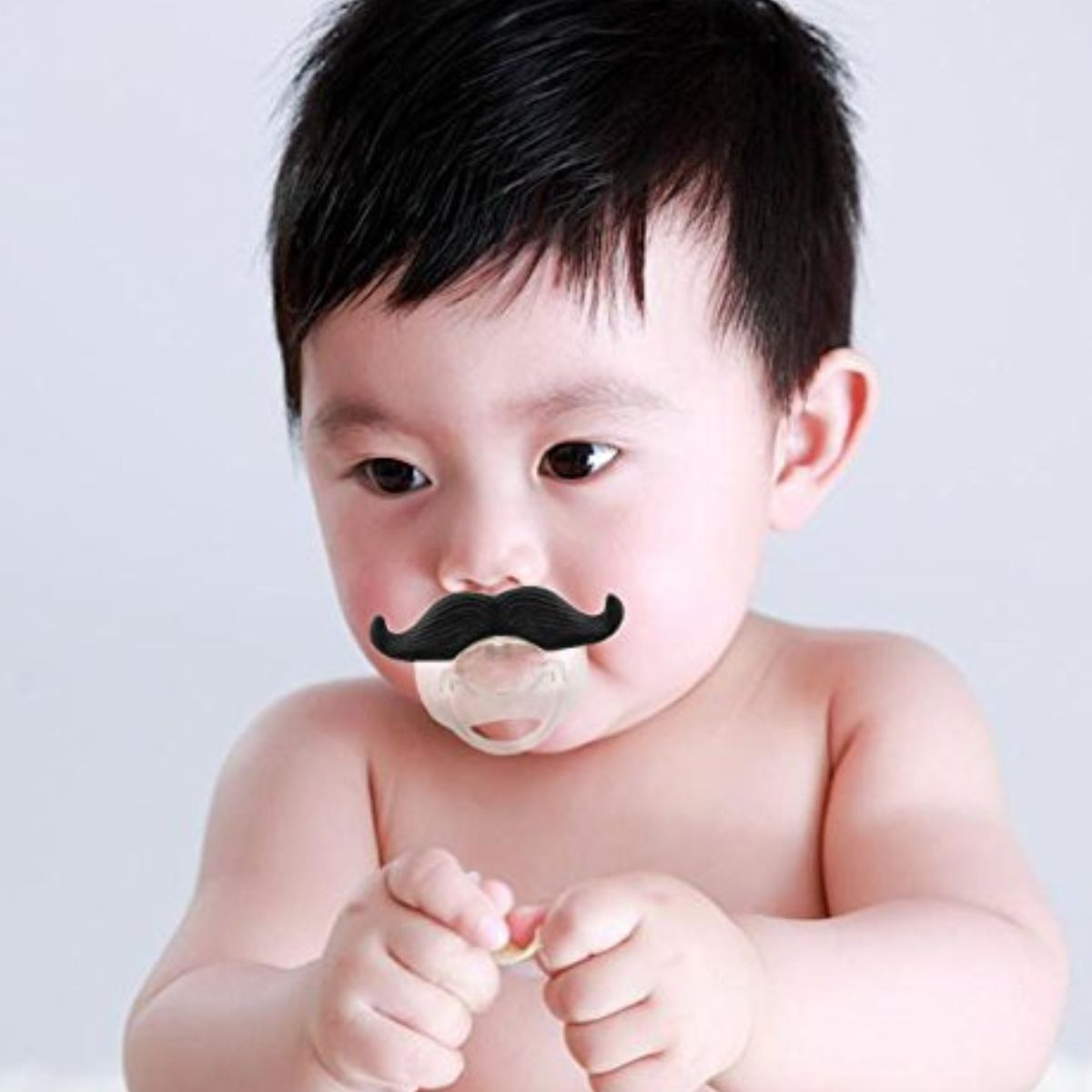SET 6 CHUPETES DE BIGOTE DIVERTIDO SEGURO SILICONA BEBE LAU - 2