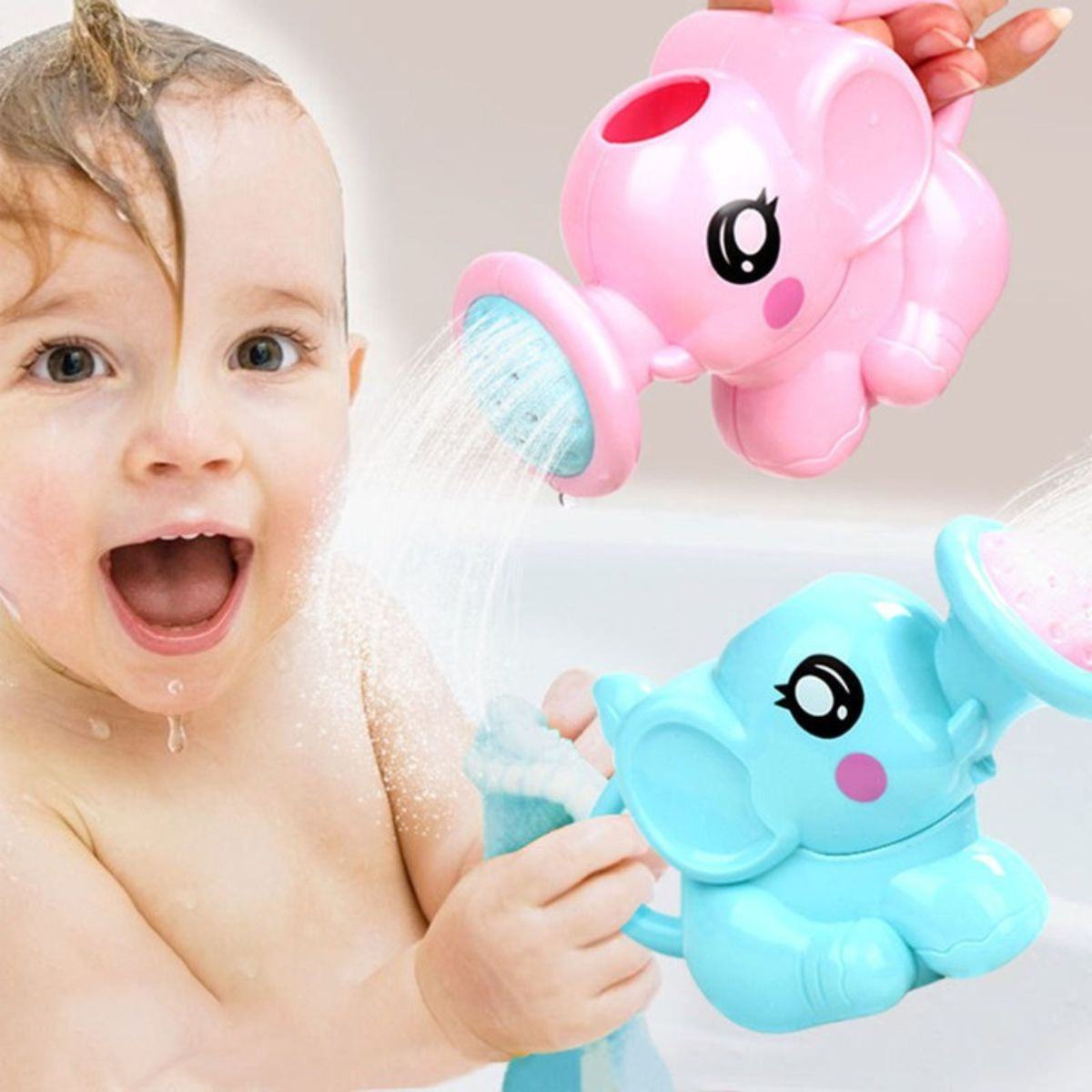 SET 7 JUGUETE PARA EL BAÑO REGADERA FORMA ELEFANTE LAU - 4