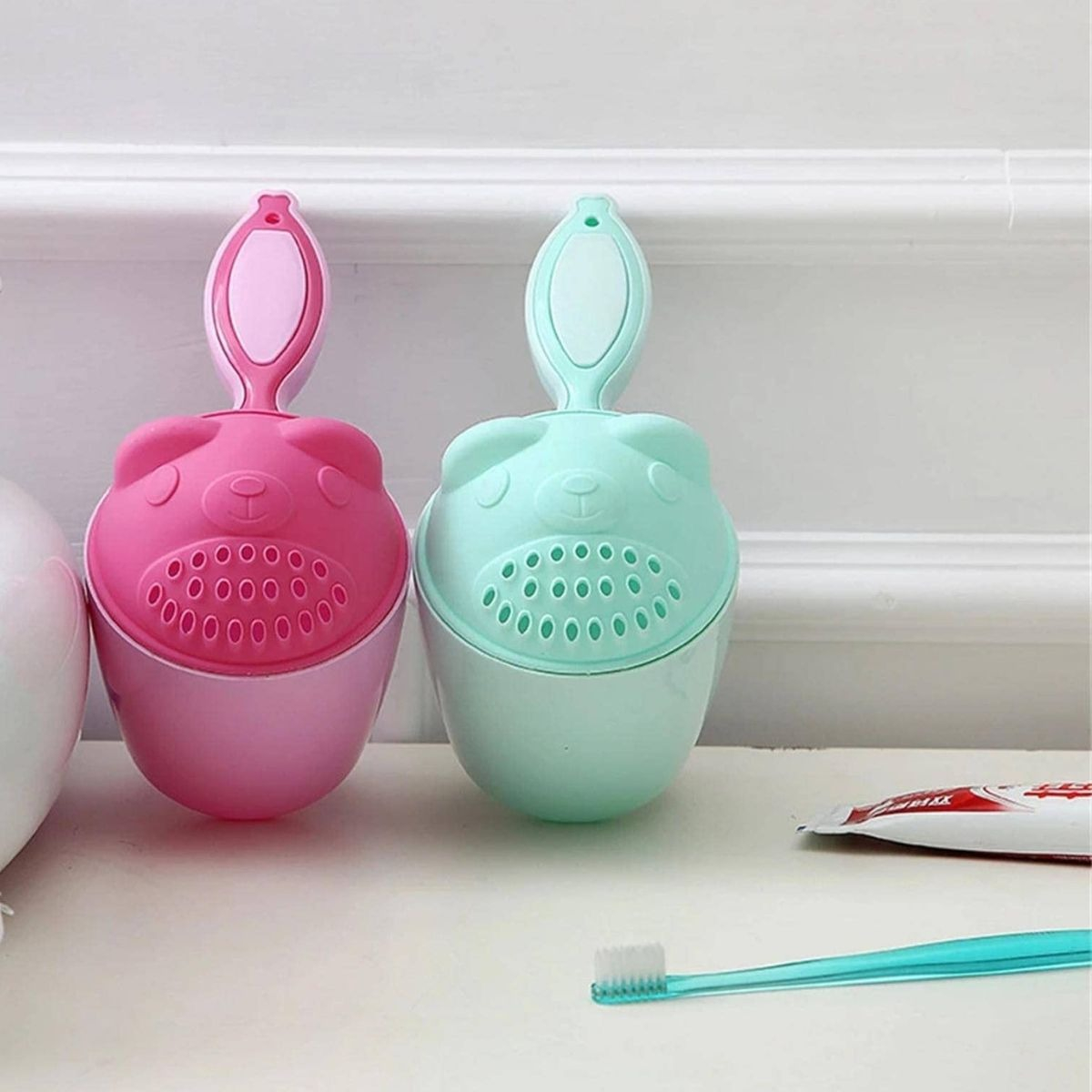 SET 6 JUGUETE TAZA ENJUAGUE CHAMPU FORMA CASCADA SUAVE LAU - 3