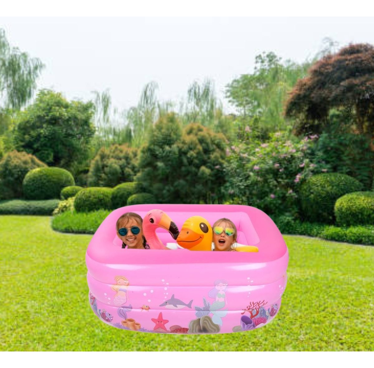 PISCINA INFLABLE RECTANGULAR GRANDE FAMILIAR NIÑOS LAU - 7
