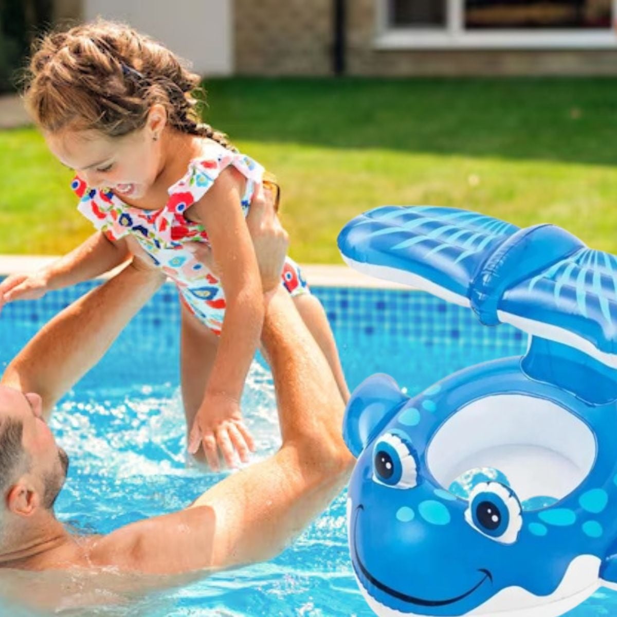 FLOTADOR INFLABLE INFANTIL BALLENA PISCINA VERANO NIÑOS LAU - 4