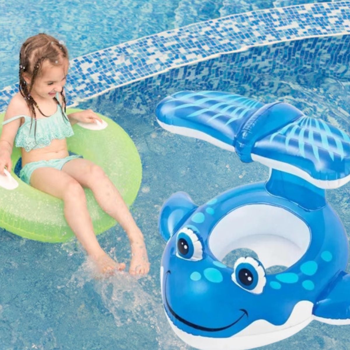 FLOTADOR INFLABLE INFANTIL BALLENA PISCINA VERANO NIÑOS LAU - 6