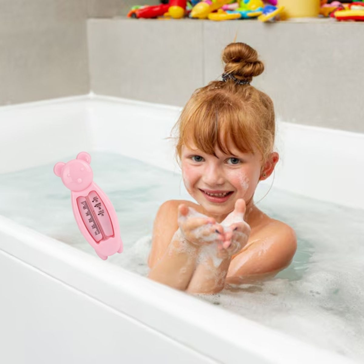 SET 6 TERMOMETRO DE BAÑO AGUA FORMA OSO TEMPERATURA BEBE LAU - 2