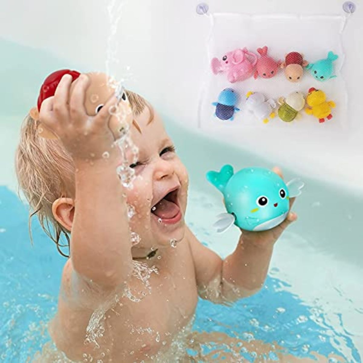 SET 6 JUGUETES DE BAÑO FORMA BALLENA ACUATICO DIVERTIDO LAU - 7