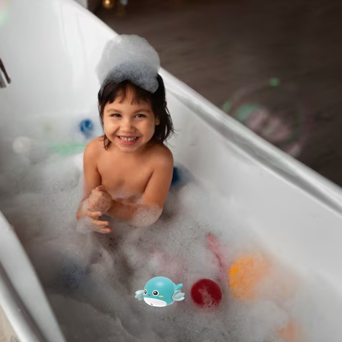 SET 6 JUGUETES DE BAÑO FORMA BALLENA ACUATICO DIVERTIDO LAU - 8