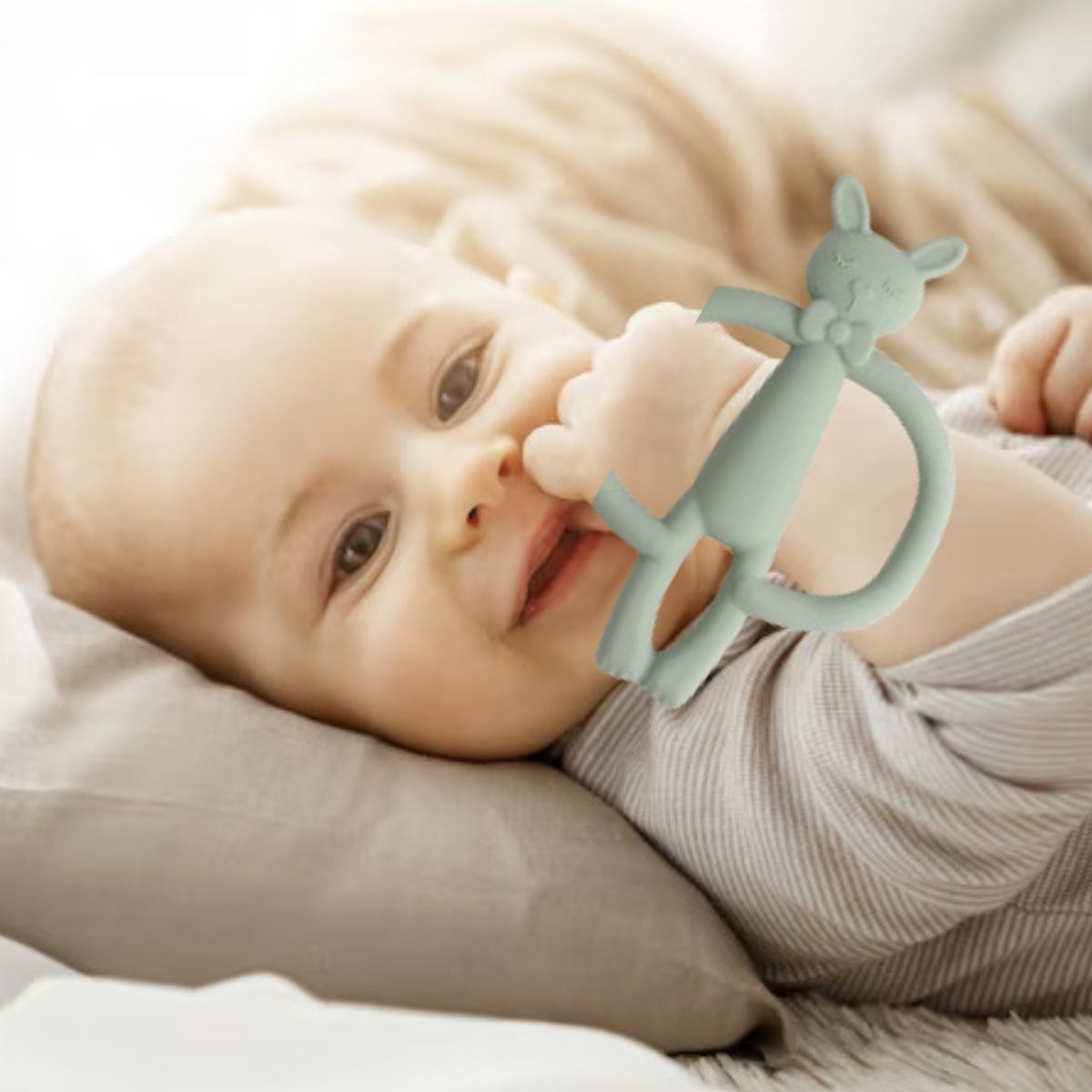 SET 6 MORDEDOR SILICONA DISEÑO CONEJO BEBE LAU - 9
