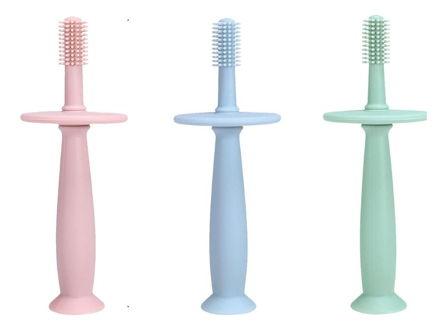 SET 3 CEPILLO DENTAL SILICONA BEBE ENTRENAMIENTO LAU - 5