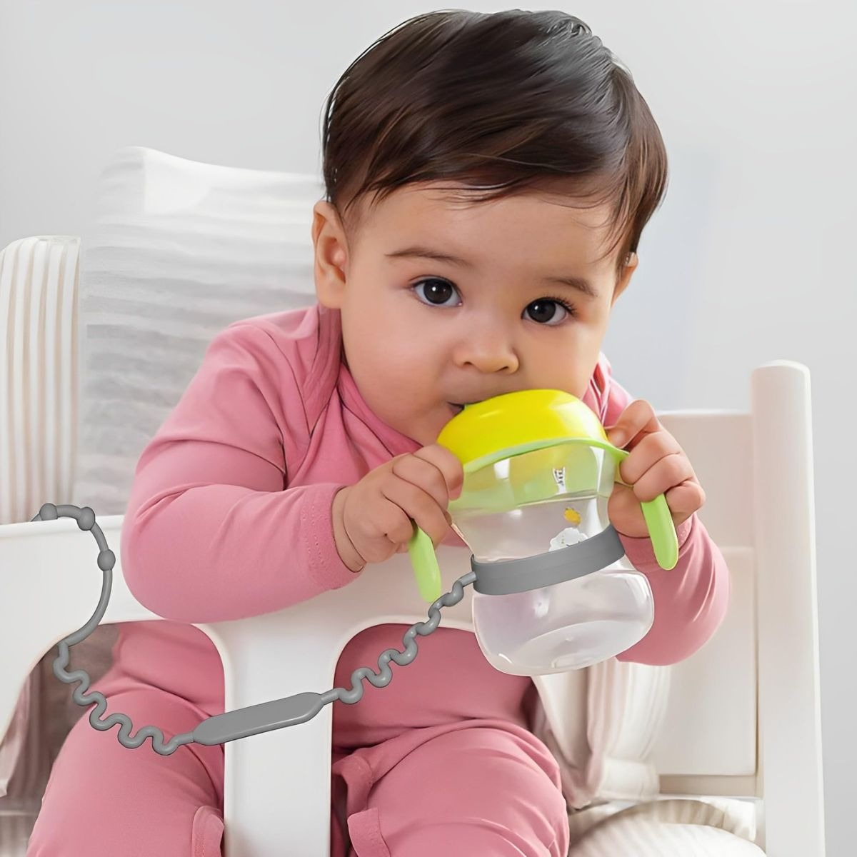 SET 3 CADENA SUJETADORA PORTAMAMADERA JUGUETE VASOS BEBE LAU - 9