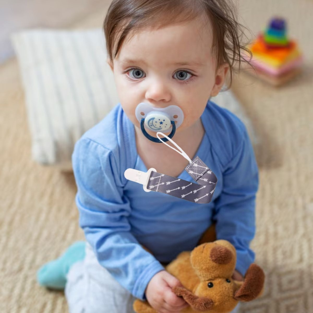 SET 3 JUEGOS CON 3 CLIPS DE TELA PARA CHUPETES BEBE LAU - 7