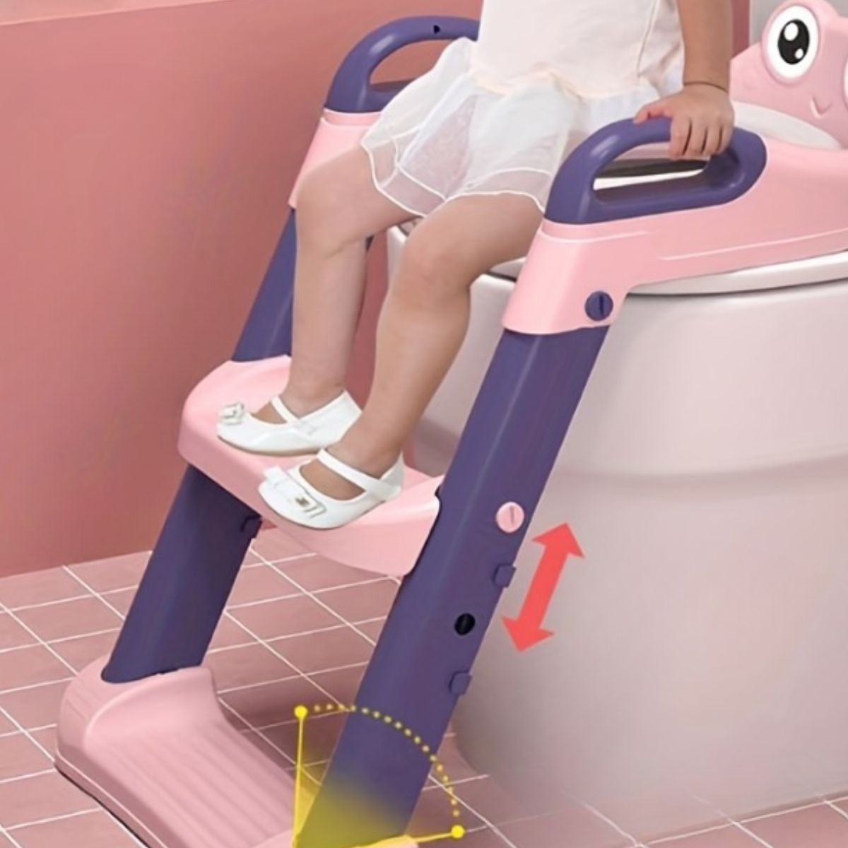 ASIENTO DE INODORO NIÑOS ESCALERA PLEGABLE AJUSTABLE LAU - 2
