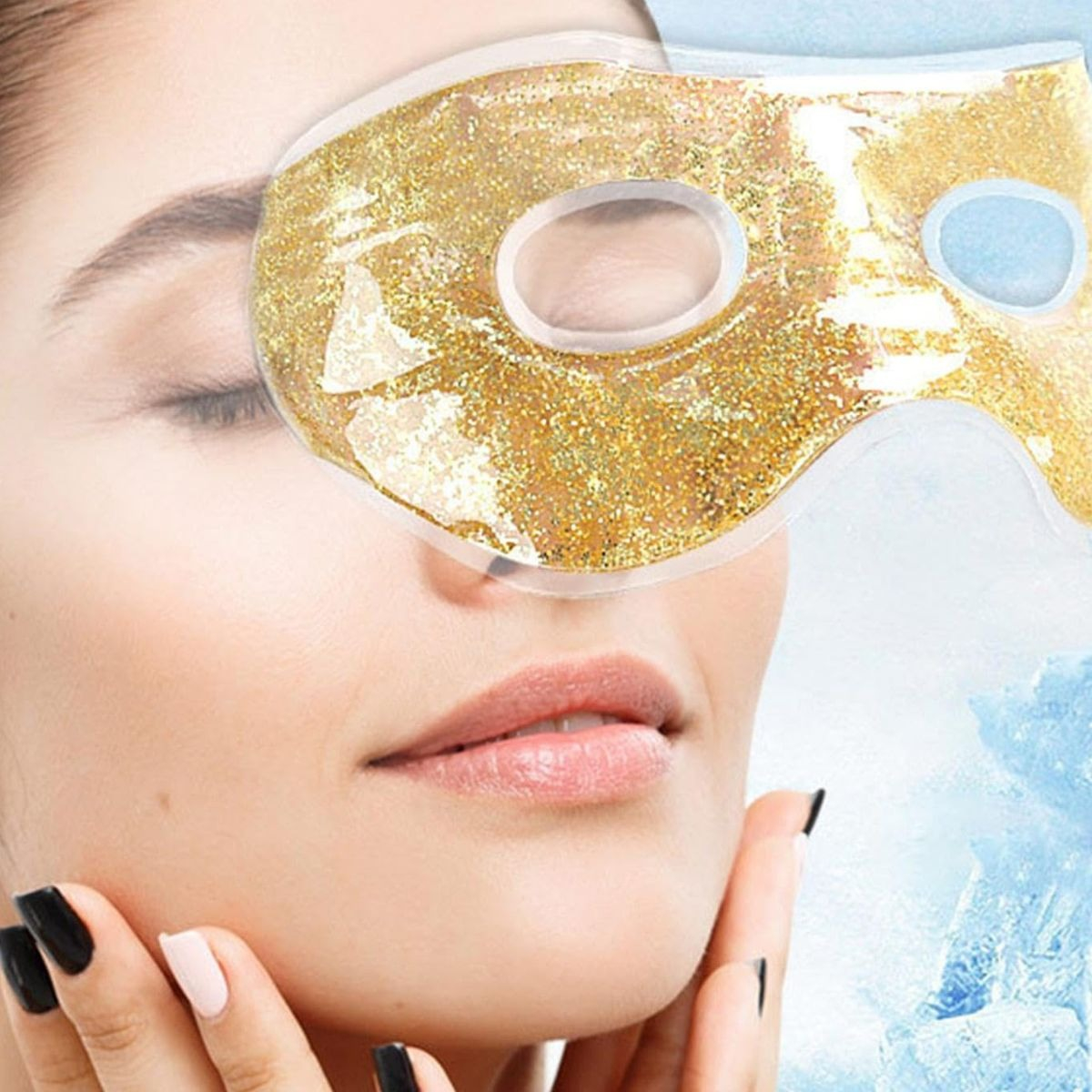 SET 7 MASCARILLA DE OJOS ANTIFAZ GEL BRILLANTE LENTES LAU - 2