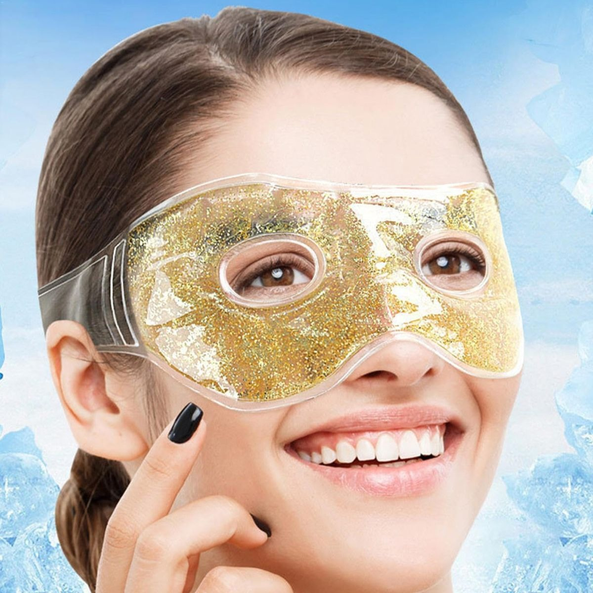 SET 7 MASCARILLA DE OJOS ANTIFAZ GEL BRILLANTE LENTES LAU - 4