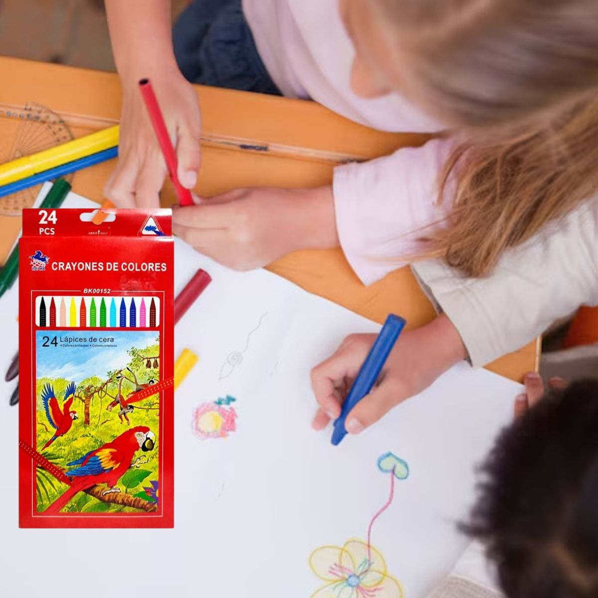 SET 3 CAJAS CRAYONES 18 LAPICES TRIANGULAR CERA COLORES LAU - 4