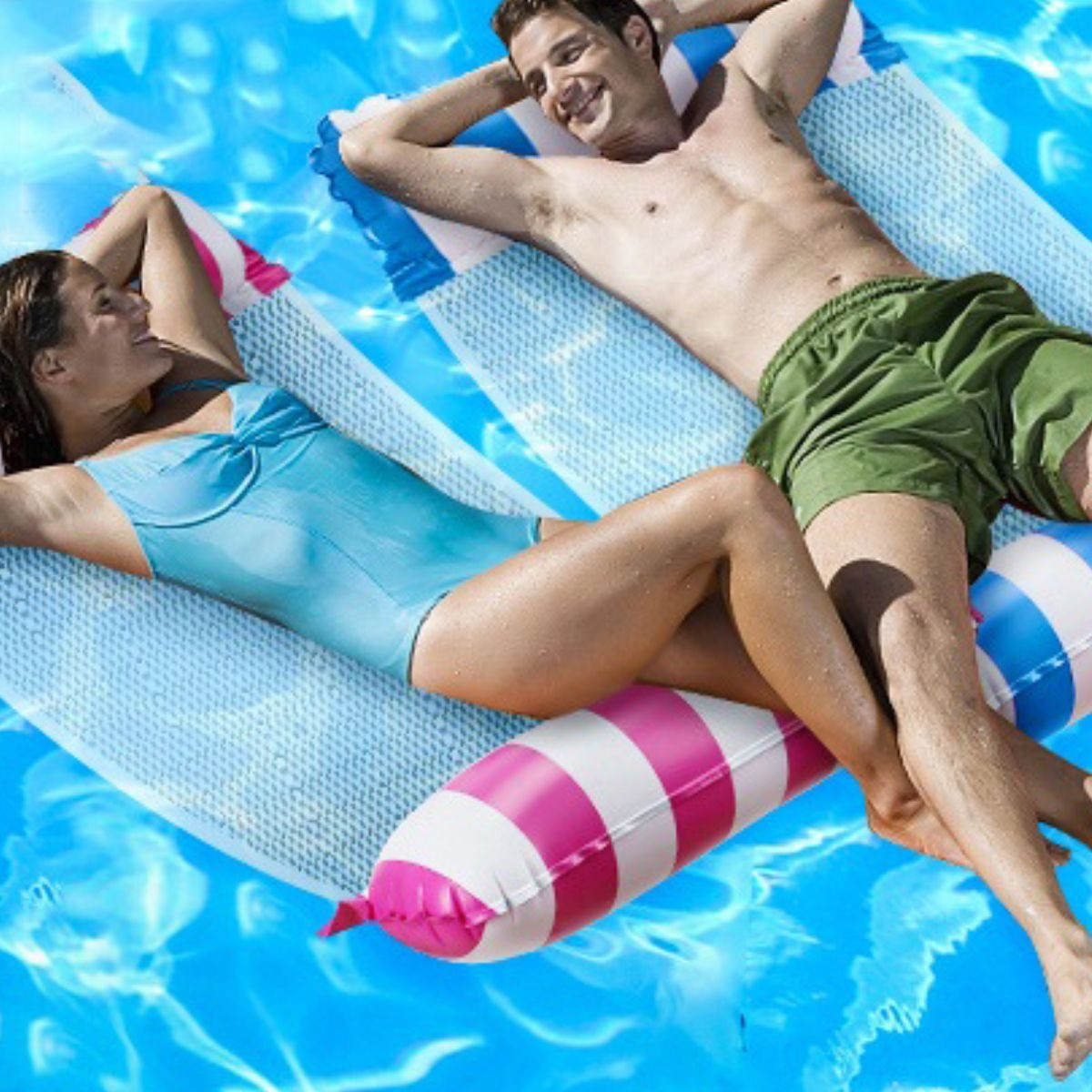 SET 2 INFLABLE FLOTANTE FORMA HAMACA PARA PISCINA LAU - 10