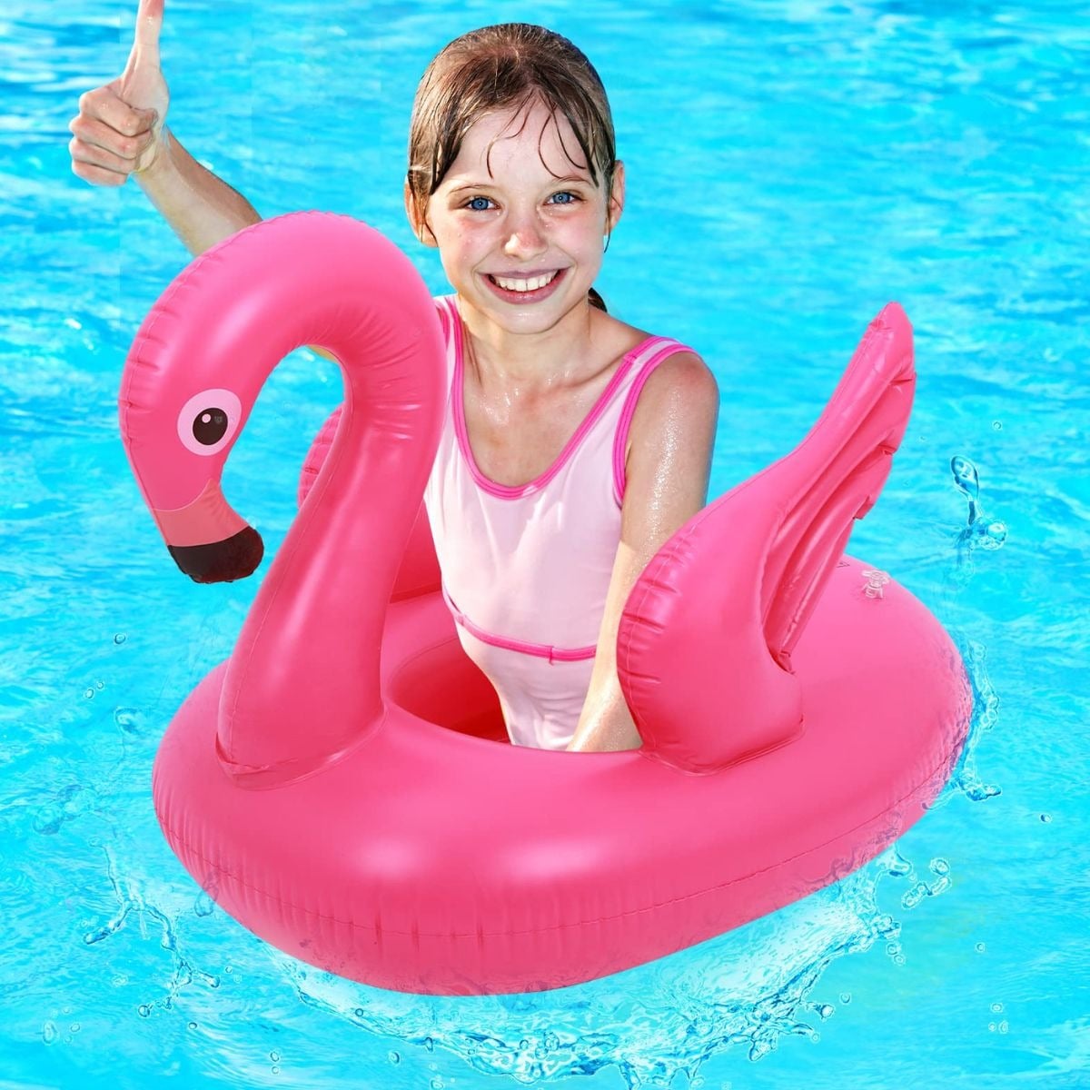 SET 3 FLOTADOR INFLABLE FLAMENCO PARA NIÑA PISCINA PLAYA LAU - 5