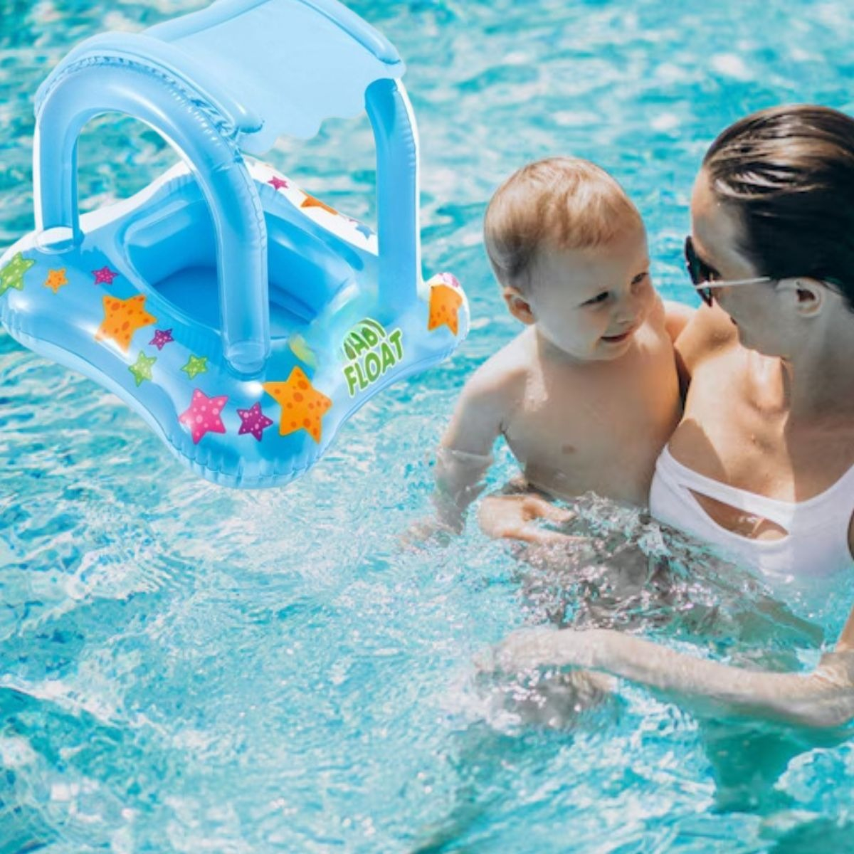 INFLABLE FLOTADOR PARA BEBE CON TECHO PISCINA PLAYA LAU - 4
