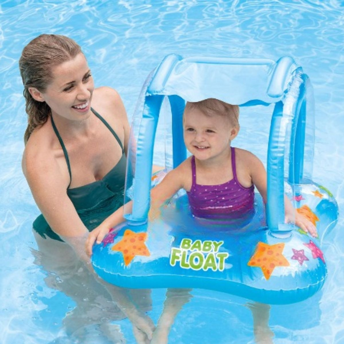 INFLABLE FLOTADOR PARA BEBE CON TECHO PISCINA PLAYA LAU - 8